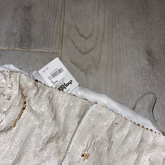 BRAND NEW NEVER WORN W TAG SEQUIN CREAM TUBE TOP - Picture 2 of 8